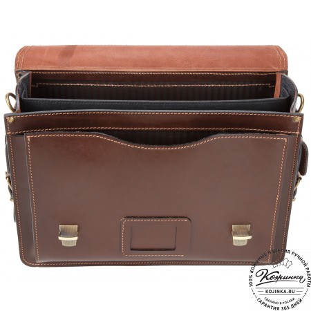 Кожаный портфель-кофр "Адъютант" (тёмно-коричневый)